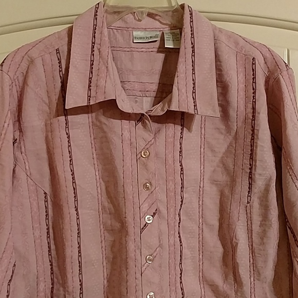 Fashion Bug striped button down top - Picture 2 of 5